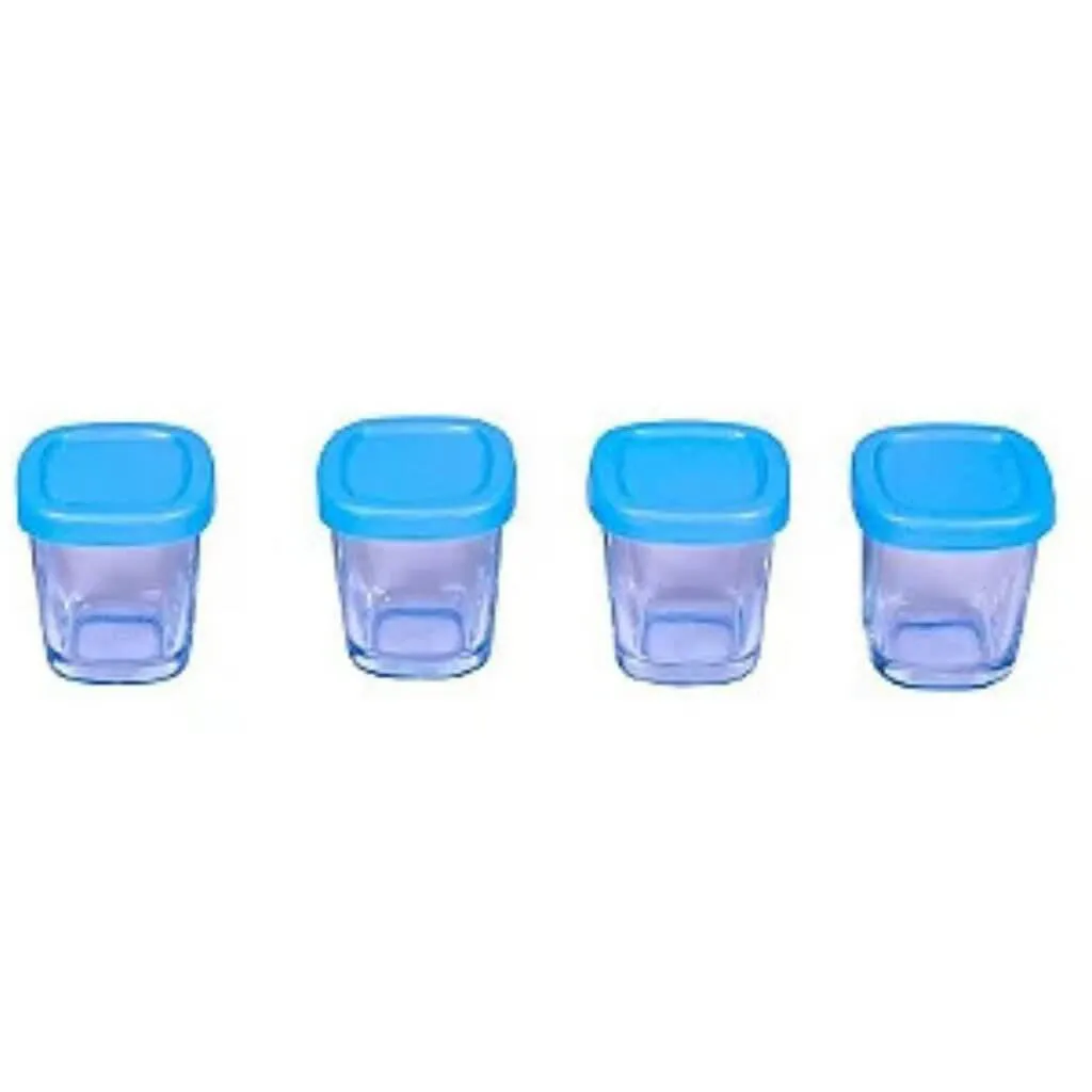 Pote Vidro para Leite Materno Azul - 4 unidades - Clingo