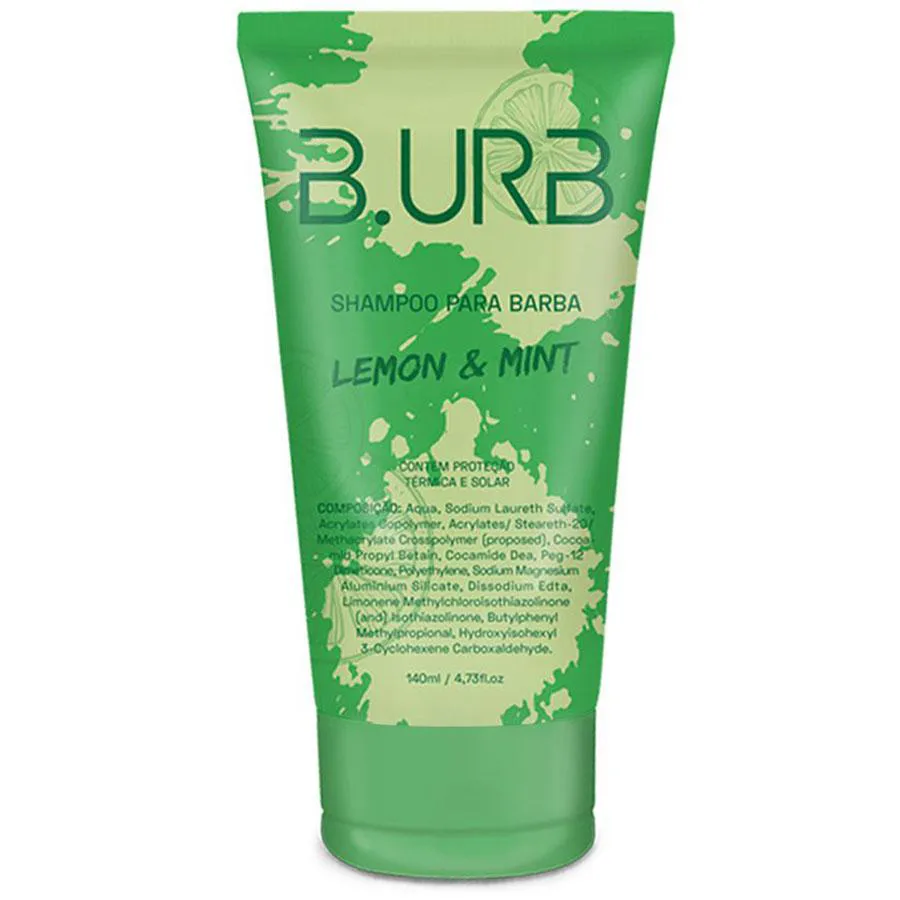 Shampoo para Barba Lemon & Mint Proteção Térmica E Solar 140ml Barba Urbana B.Urb