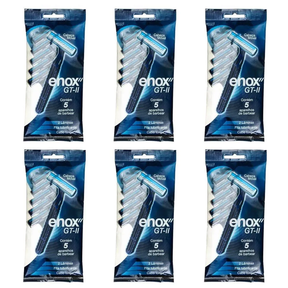 Kit Aparelho de Barbear Descartável Enox Gt-2 Cód.1758 C/6