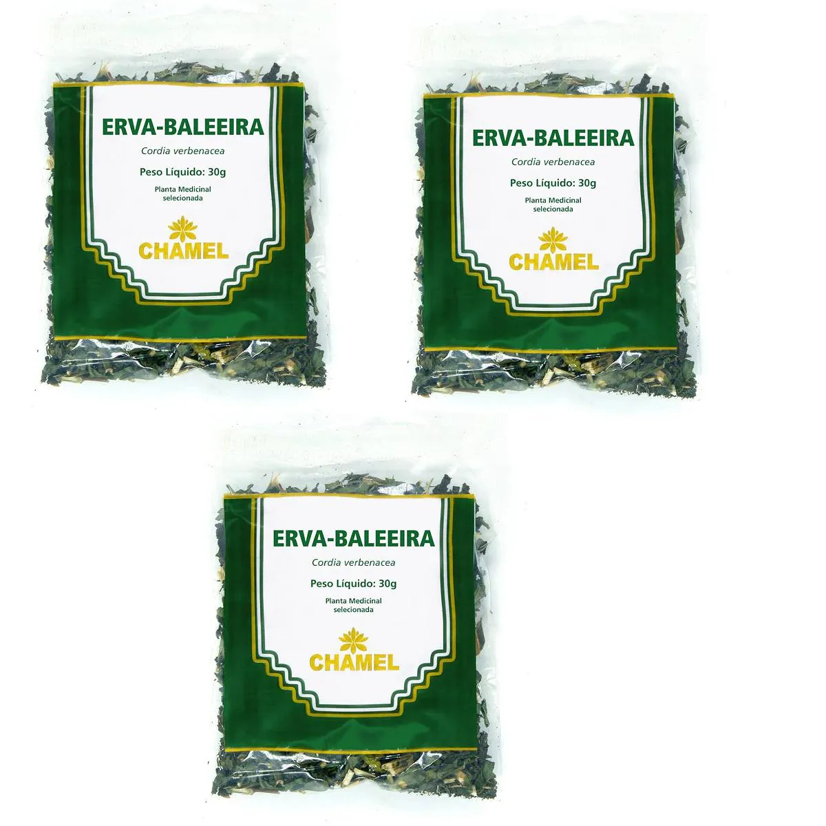 Kit 03 Pacote de Chá de Erva Baleeira 30g - Chamel