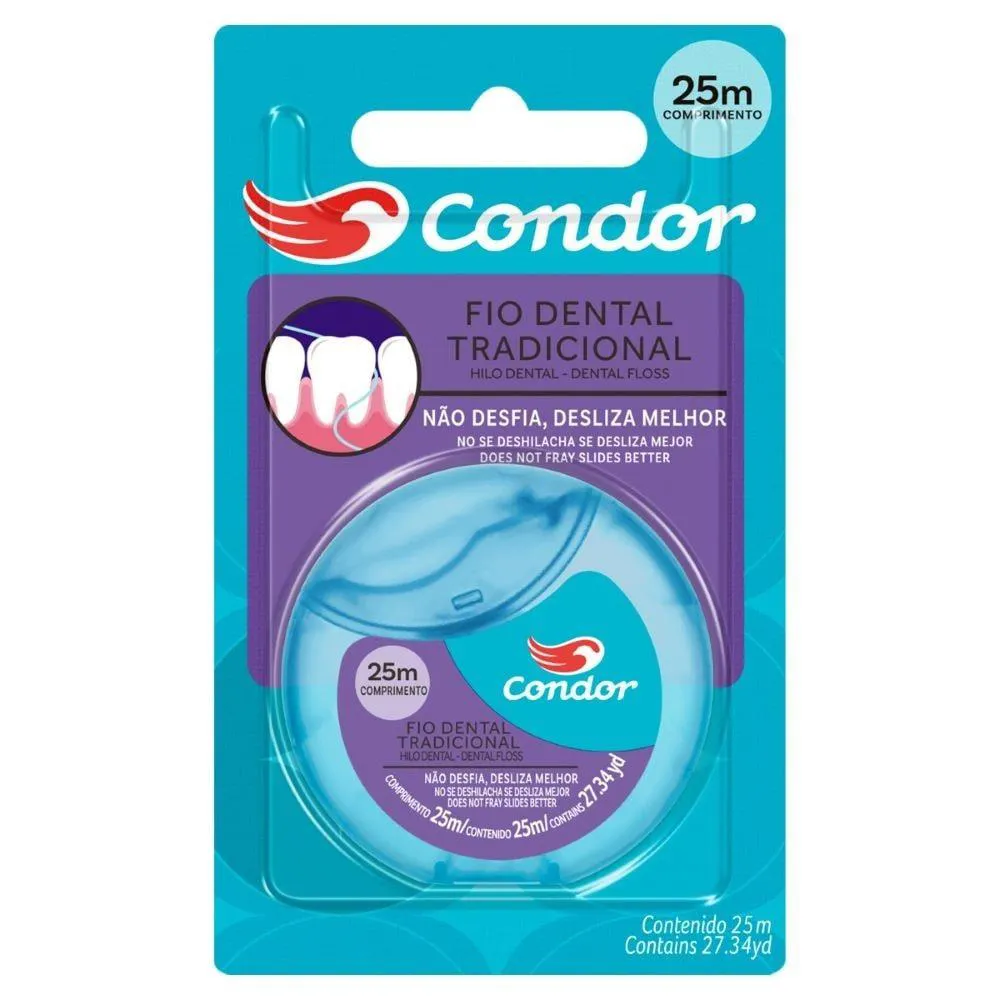 Fio Dental Condor Tradicional 25m - Embalagem com 6 unidades
