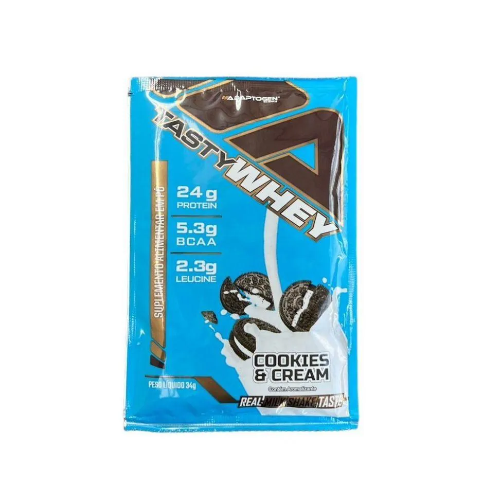 Tasty Whey Sachê - Sabor: Cookies e Cream (34g)