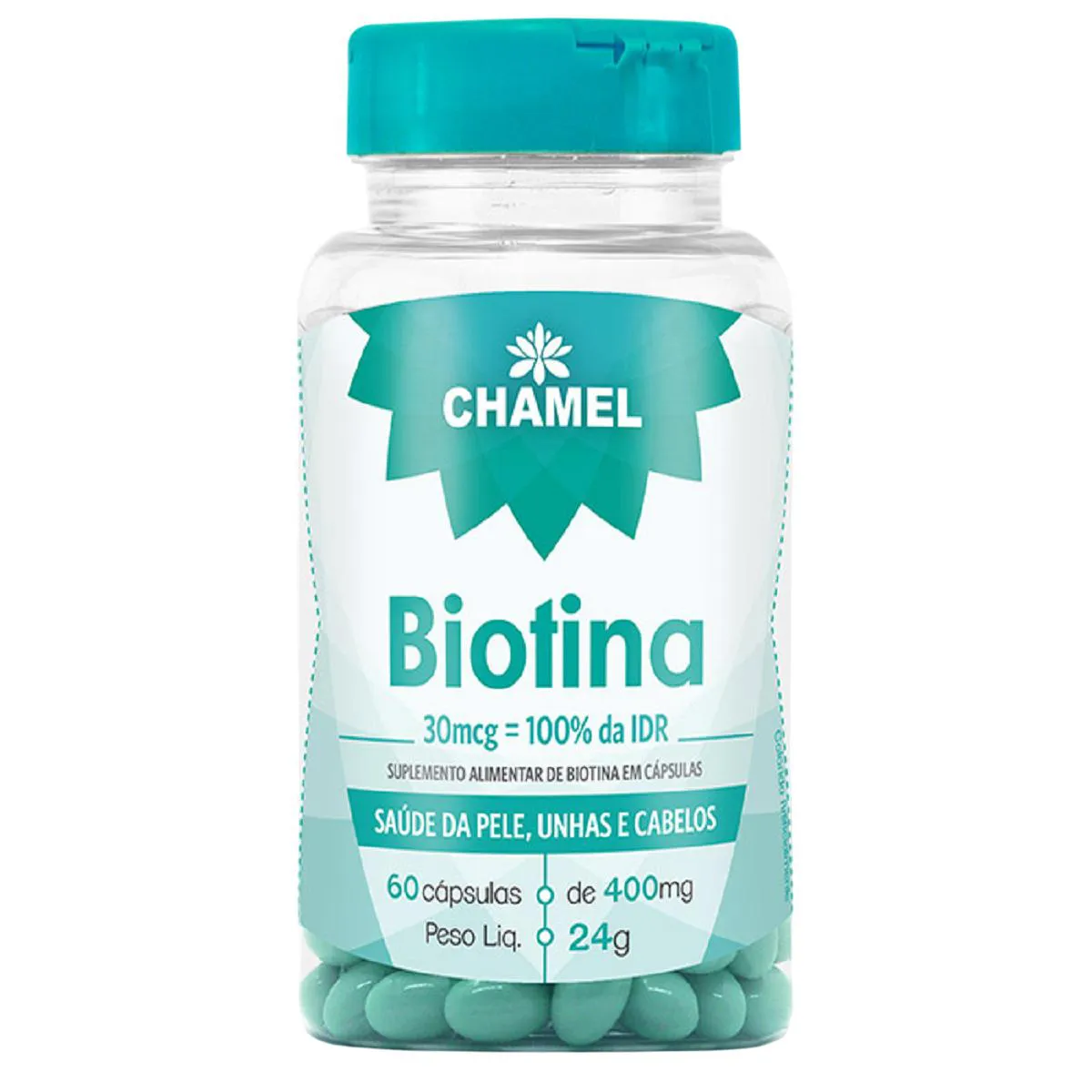 Biotina 30mcg 60 cápsulas de 400mg - Chamel