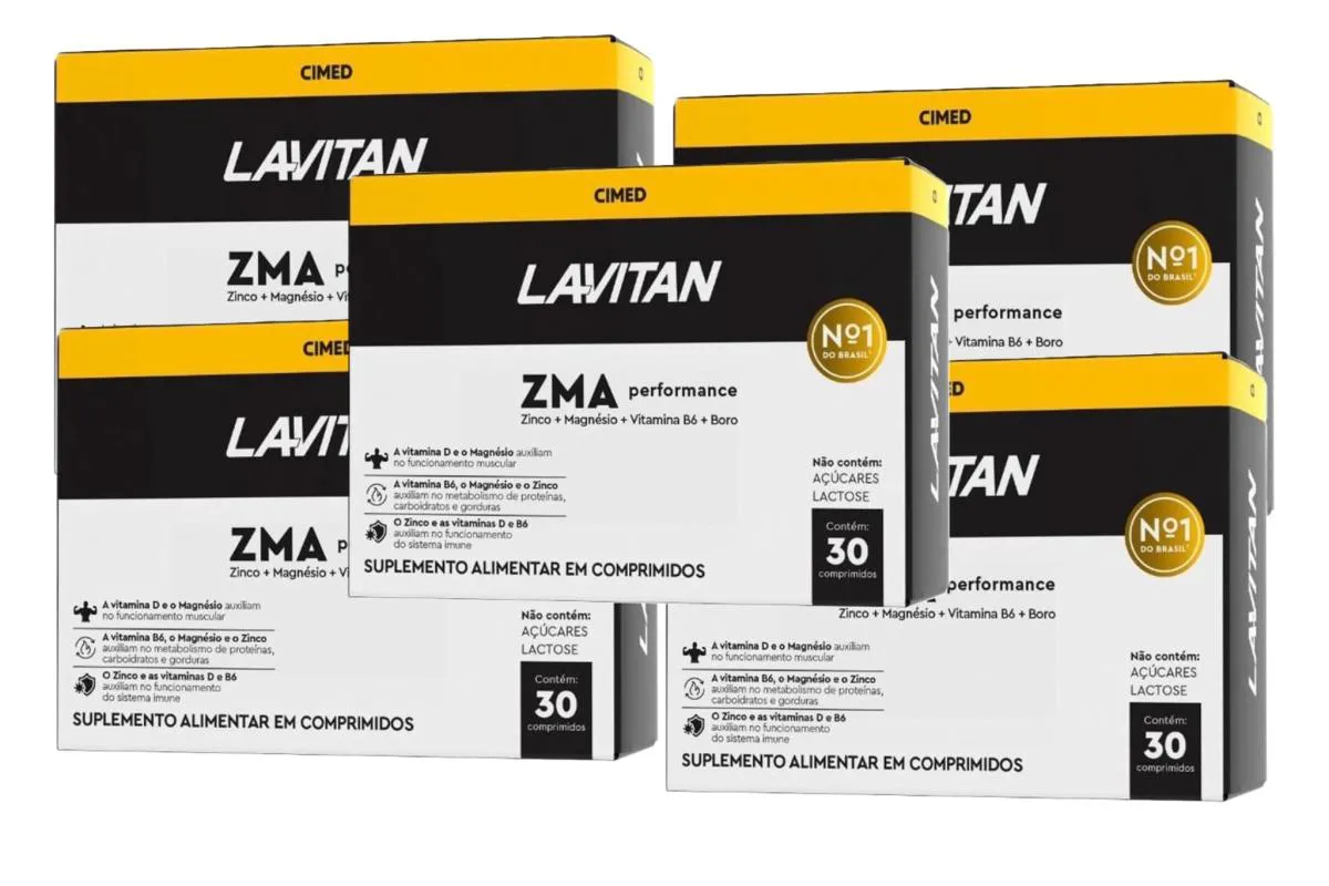 Suplemento Lavitan Zma Performance com 30 cápsulas - Kit 5 - Cimed