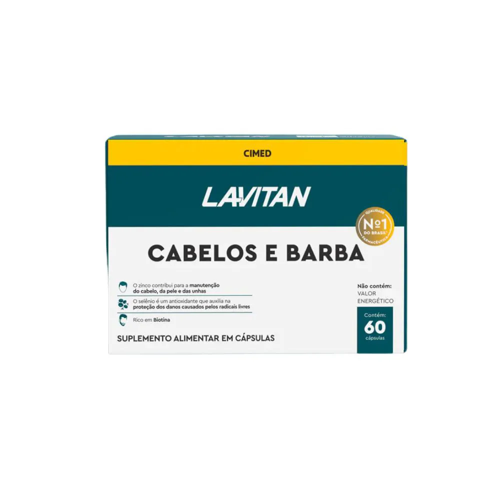 Lavitan Homem Cabelos e Barba - 60 cápsulas - Cimed