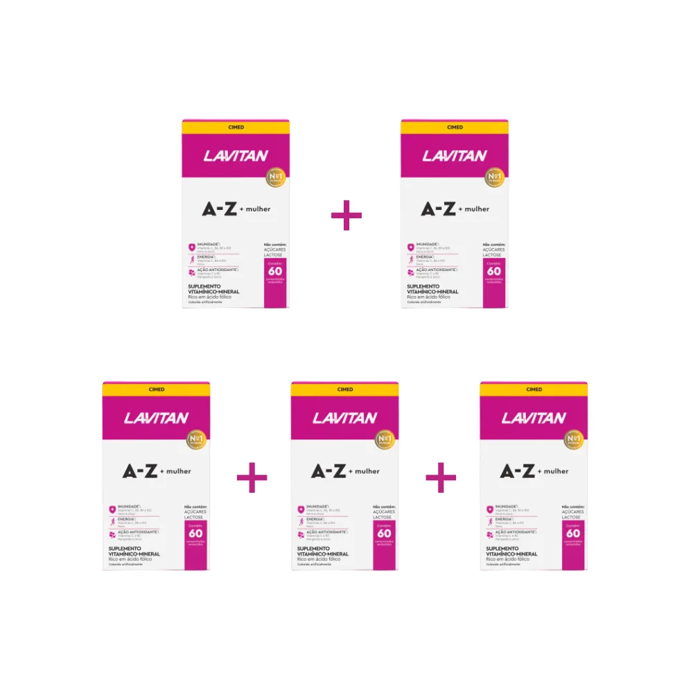 Kit 5 Lavitan A-z Mulher Suplemento com 60 cápsulas - Cimed