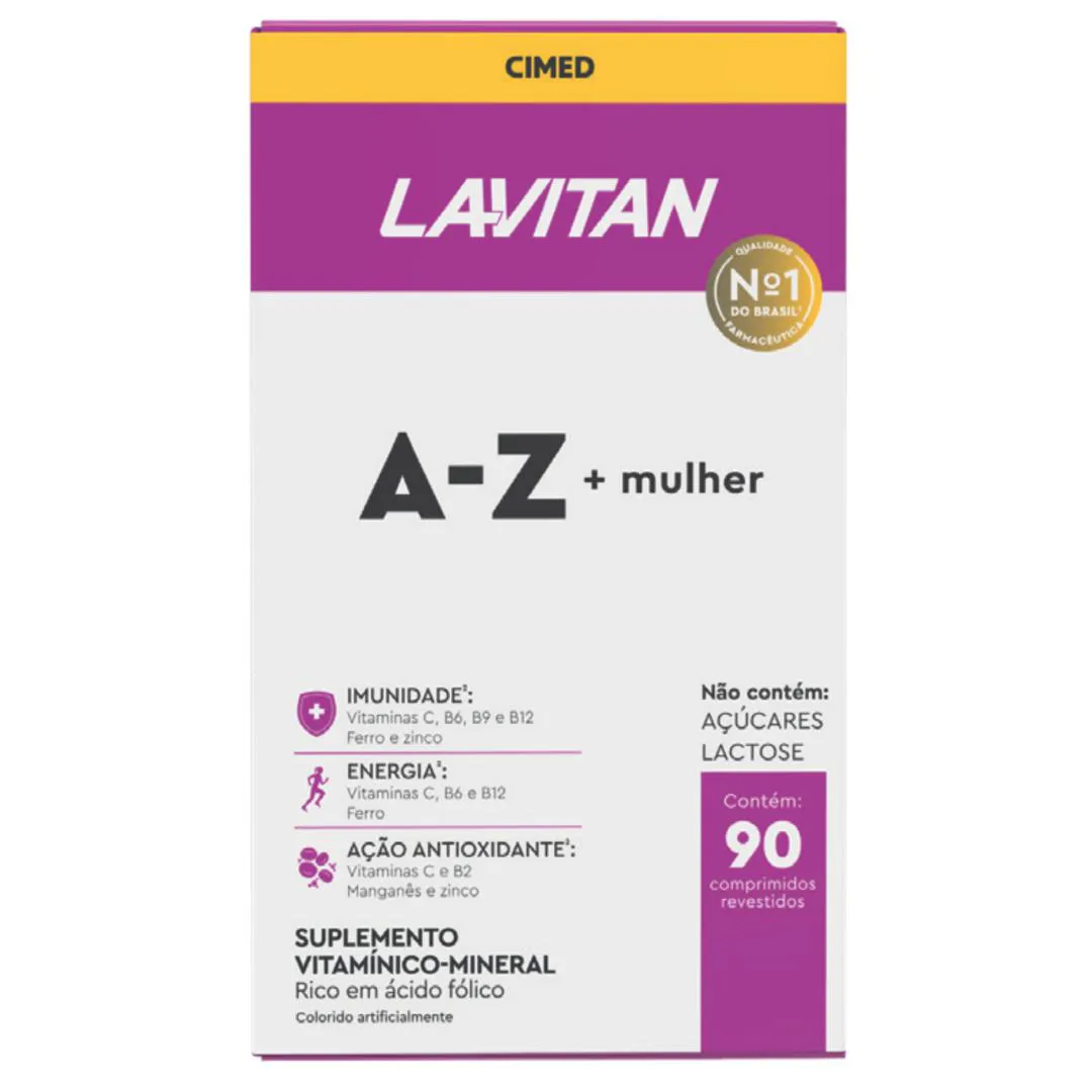 Lavitan Az Mulher 90 comprimidos Cimed Vitaminas Saúde da Mulher