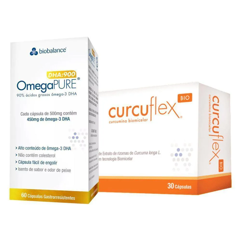 Kit Omegapure Dha+ Curcuflex Biobalance 30 cápsulas