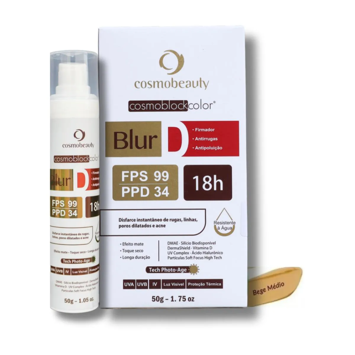 Cosmobeauty Cosmoblock Blur D 18h Firmador Fps 99 50g - Bege Médio