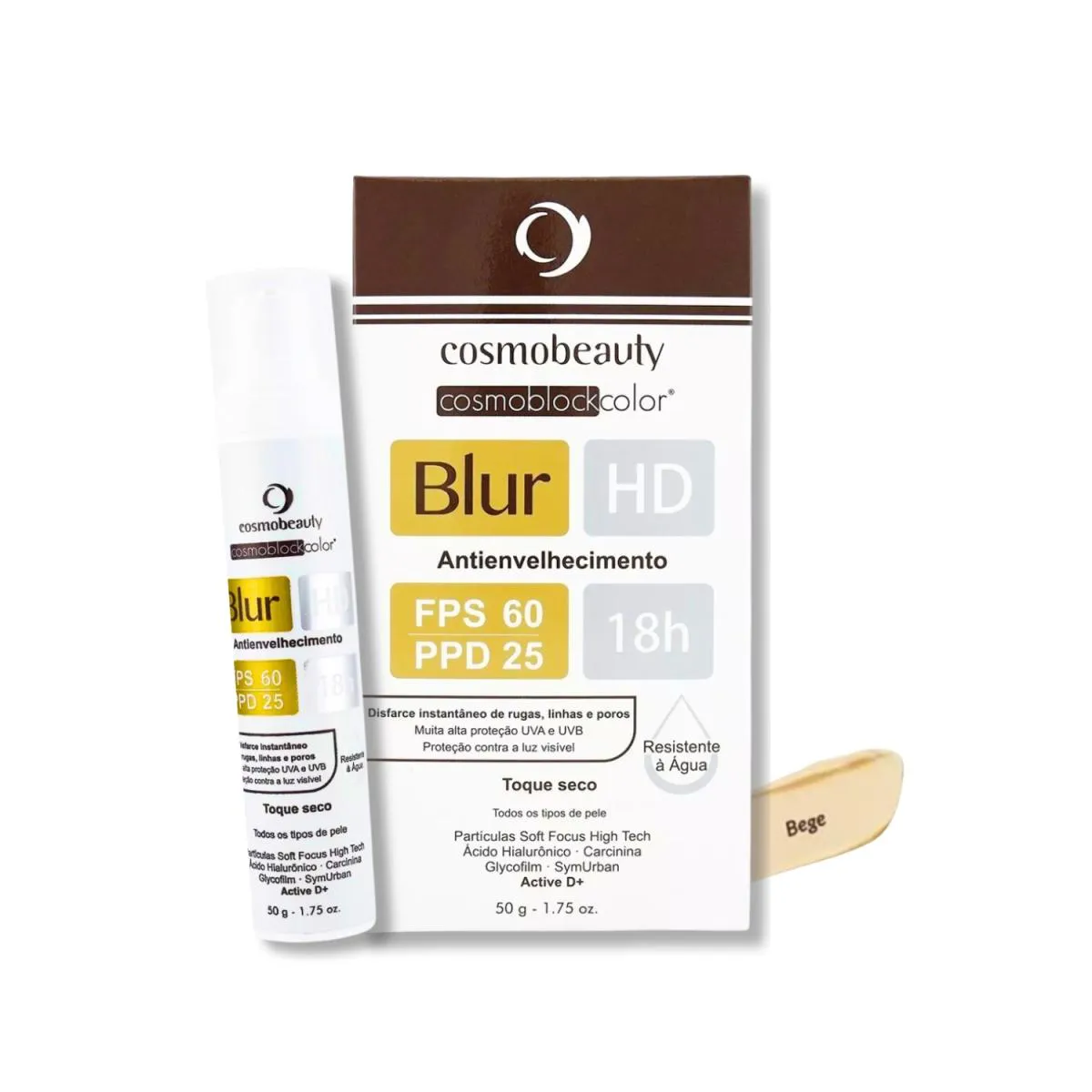 Cosmobeauty Blur Hd Fps 60 Filtro Solar Anti Sinais Todas As Peles 50G - Bege