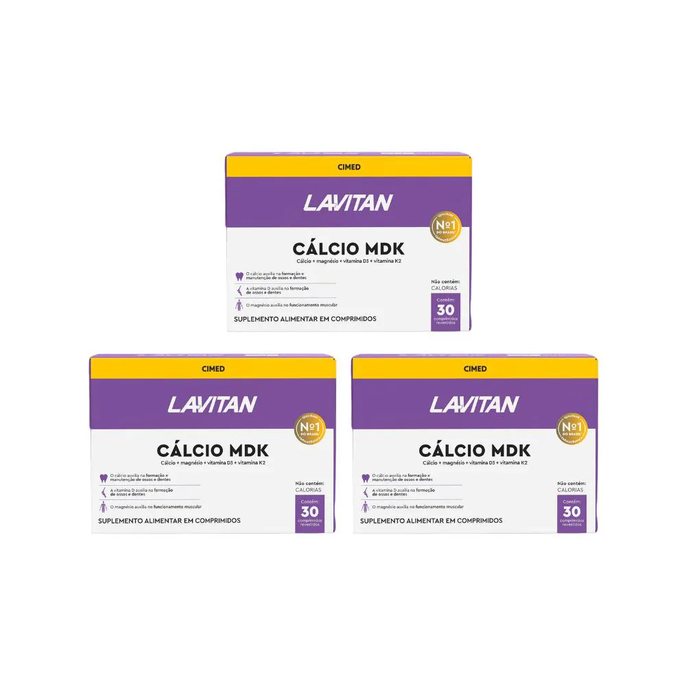 Kit 3 Lavitan Cálcio Mdk - 30 Cpr - Cimed