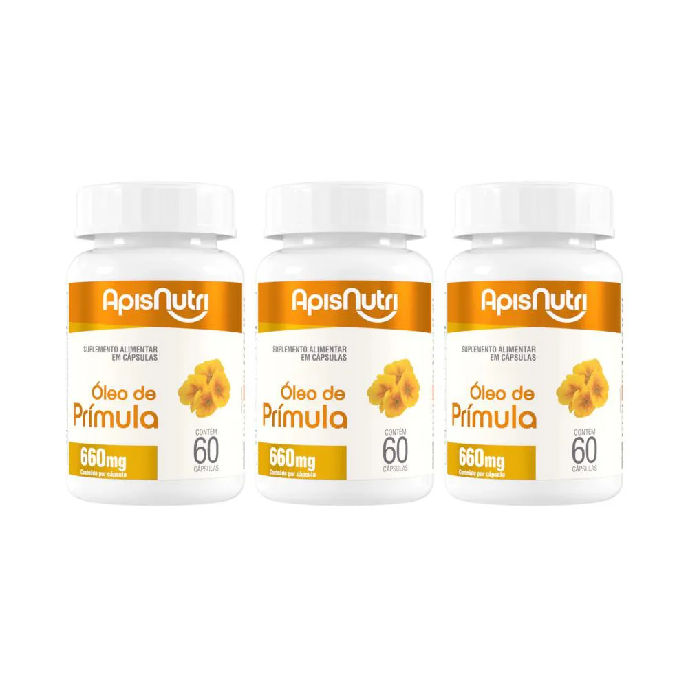 Kit 3 Óleo de Prímula 660mg - 60 cápsulas - Apisnutri