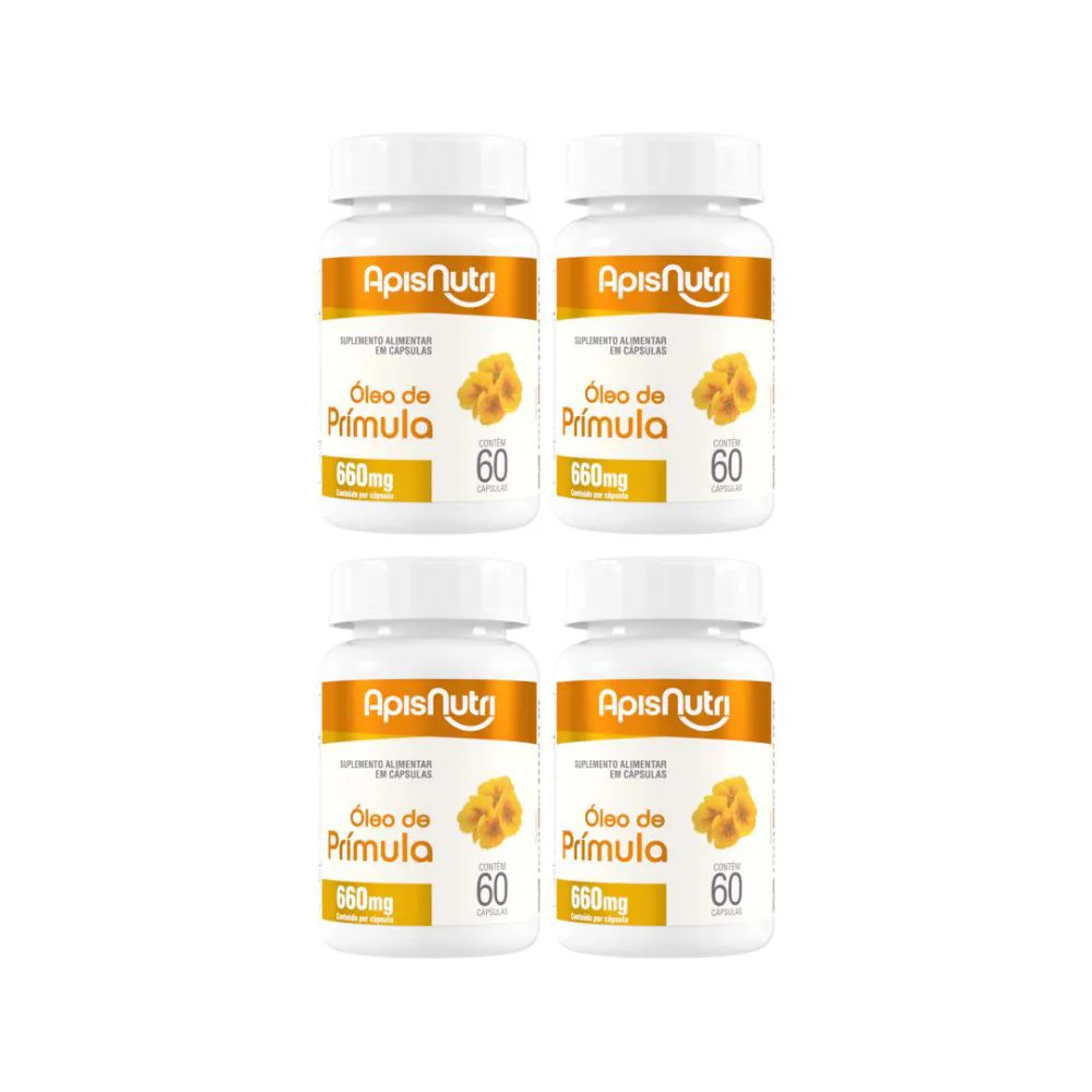 Kit 4 Óleo de Prímula 660mg - 60 cápsulas - Apisnutri