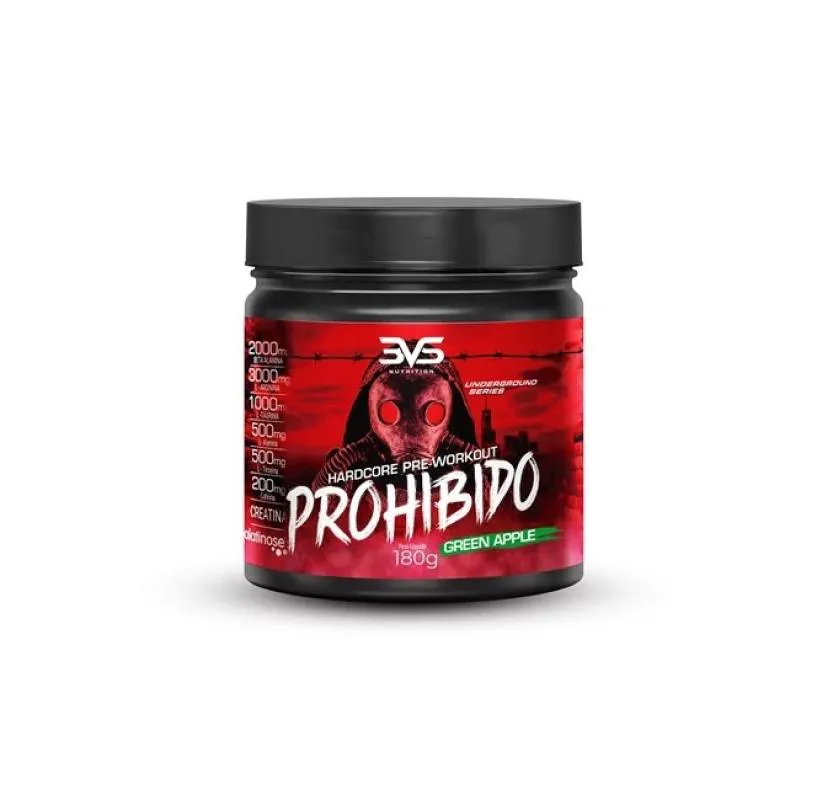 Prohibido Hardcore Pre Workout (180g) - Sabor: Green Apple