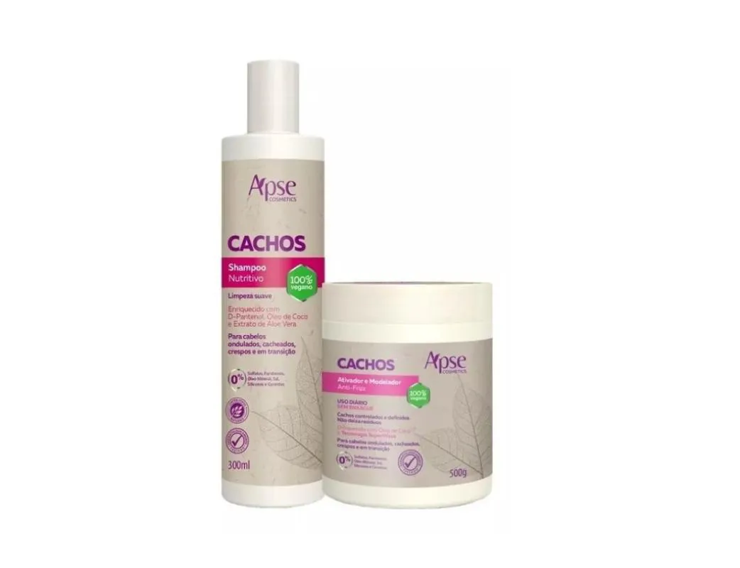 Kit Shampoo 300ml e Ativador 500g Cachos - Apse
