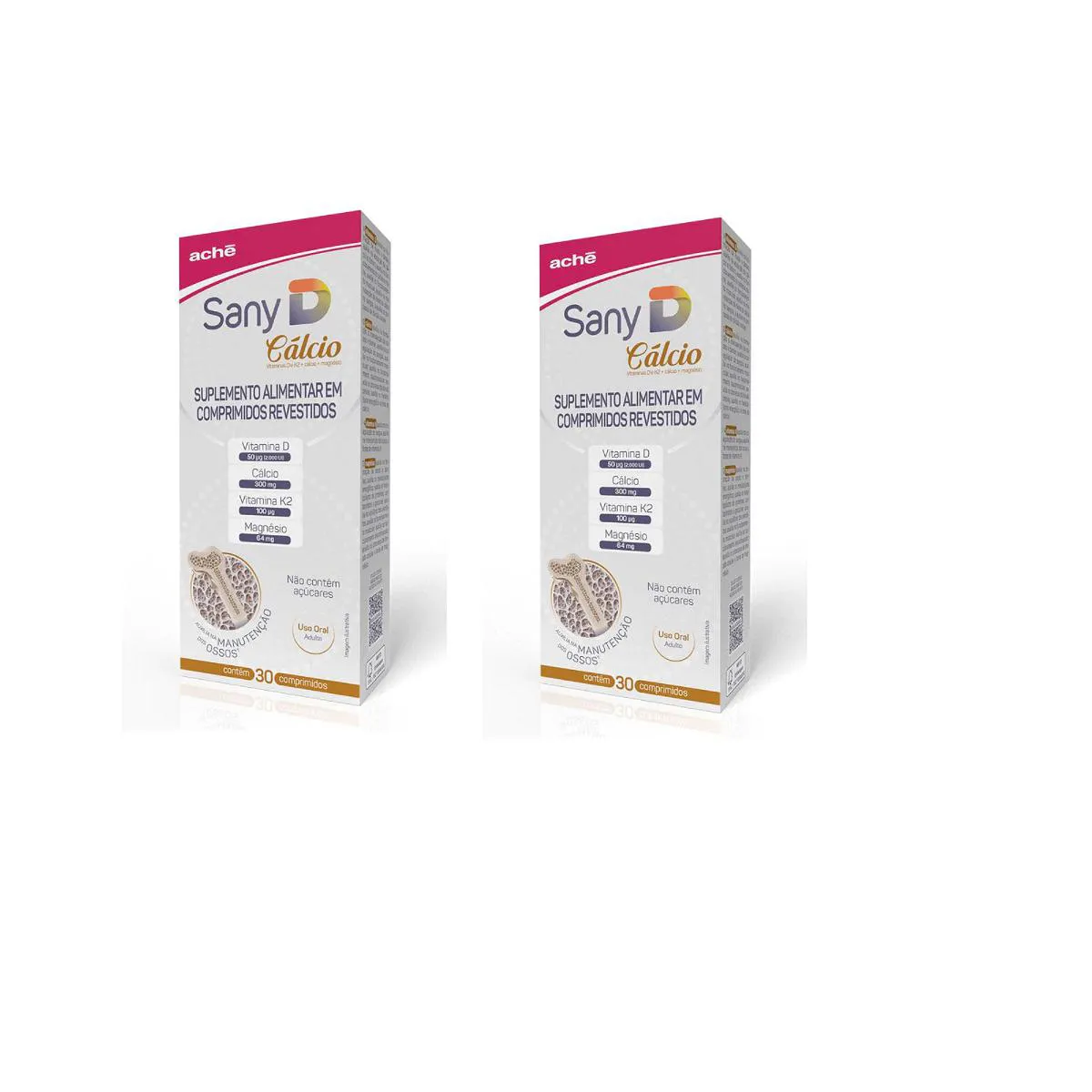 Kit 02 Suplemento Alimentar Sany D Cálcio 30 Cpr – Ache