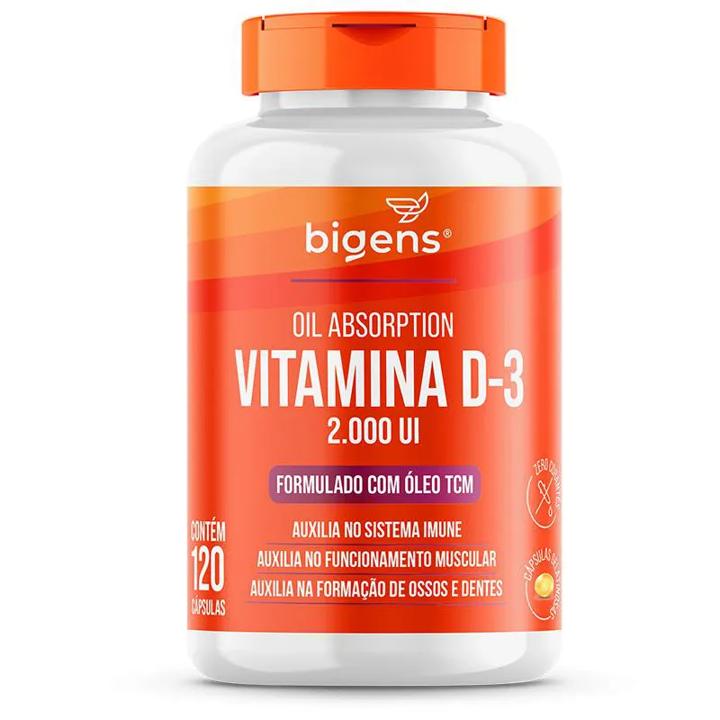Bigens Vitamina D3 2000 Ui com Tcm 120 Cápsulas