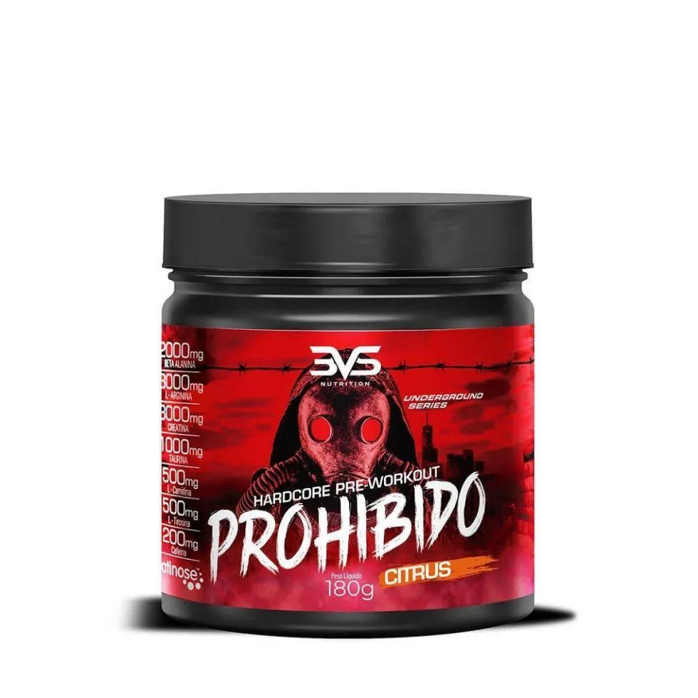 Prohibido Hardcore Pre Workout (180g) - Sabor: Citrus