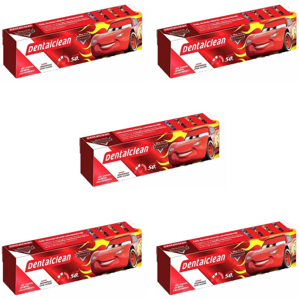 5X Gel Dental Infantil Carros - Morango - 50G - Dentalclean