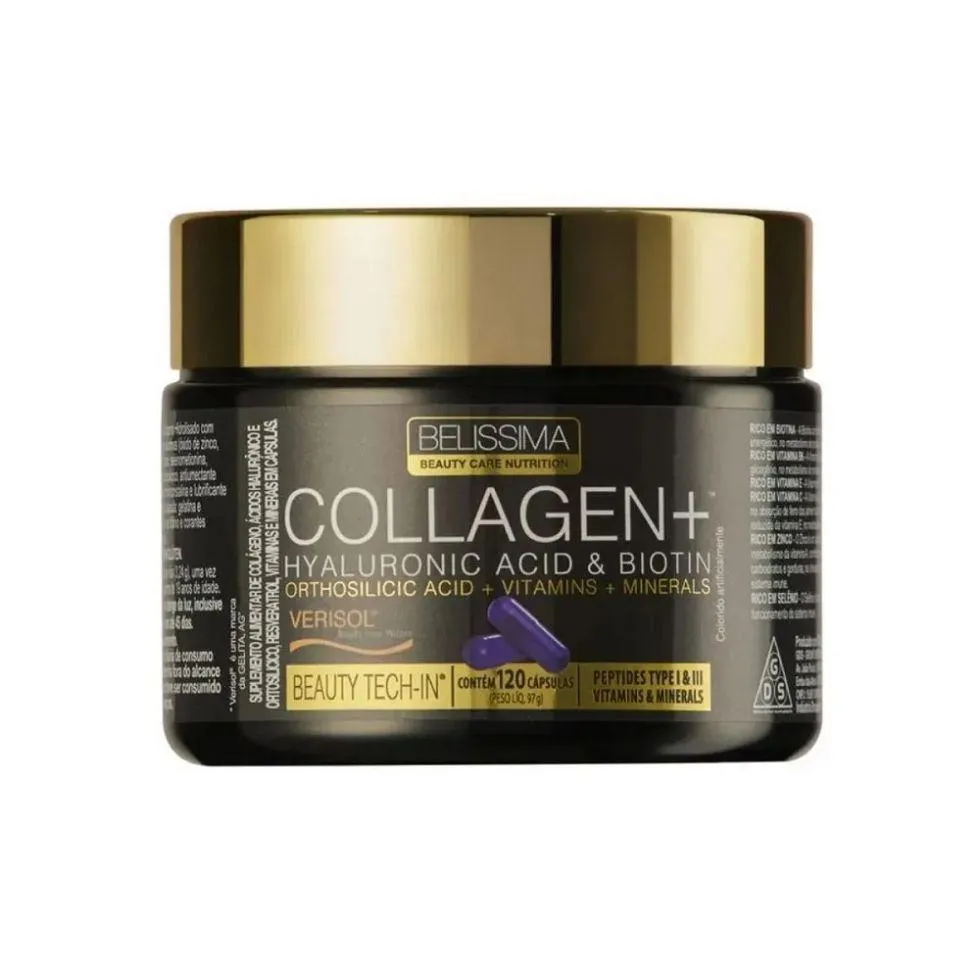 Collagen + Hyaluronic Acid E Biotin com Verisol (120 Cápsulas) - Padrão: Único