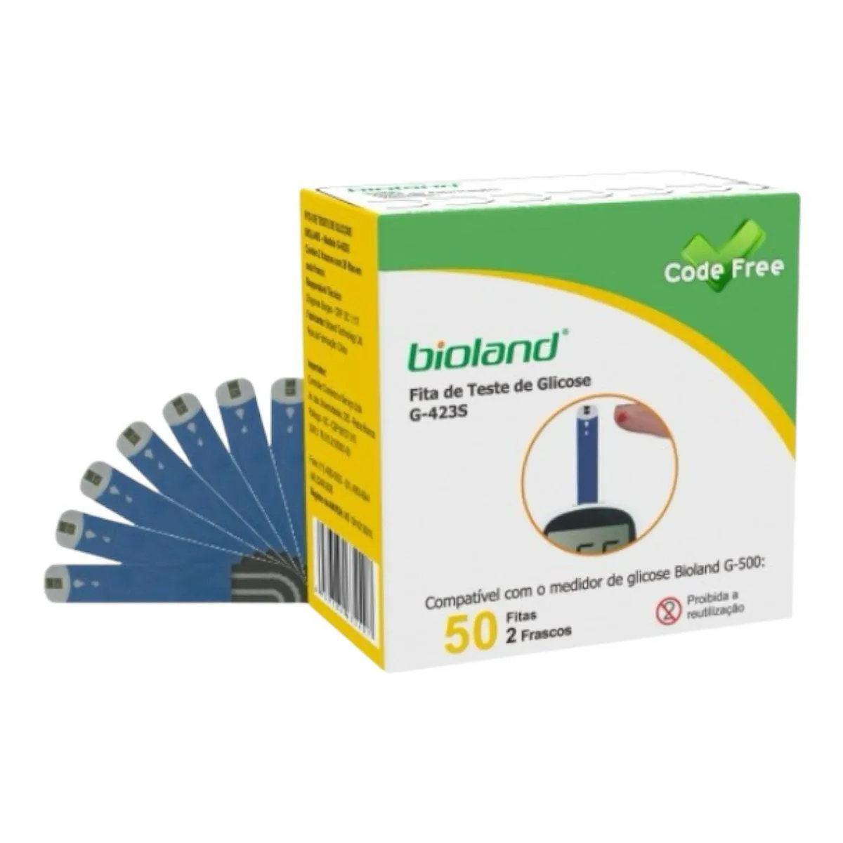Fita Medição de Glicose G423s Bioland 50 Fitas