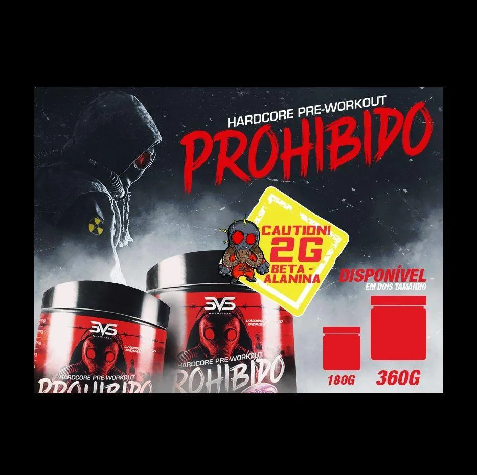 Prohibido Hardcore Pré-workout (360g) - Sabor: Maçã Verde
