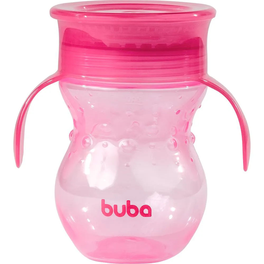 Copo de Treinamento 360º com Alça Buba Rosa