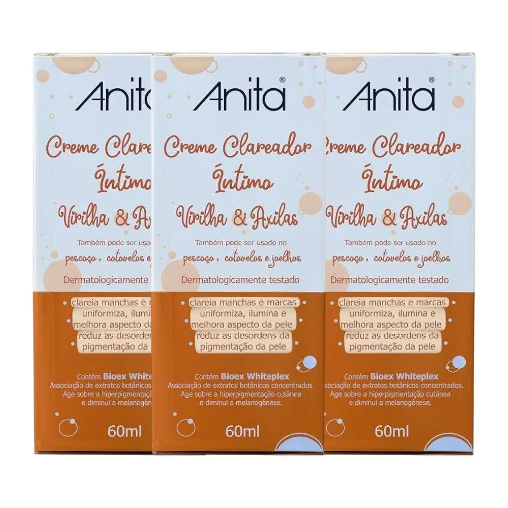 Kit Creme Anita Clareador para Virilha e Axila 60ml (3 Unidades)