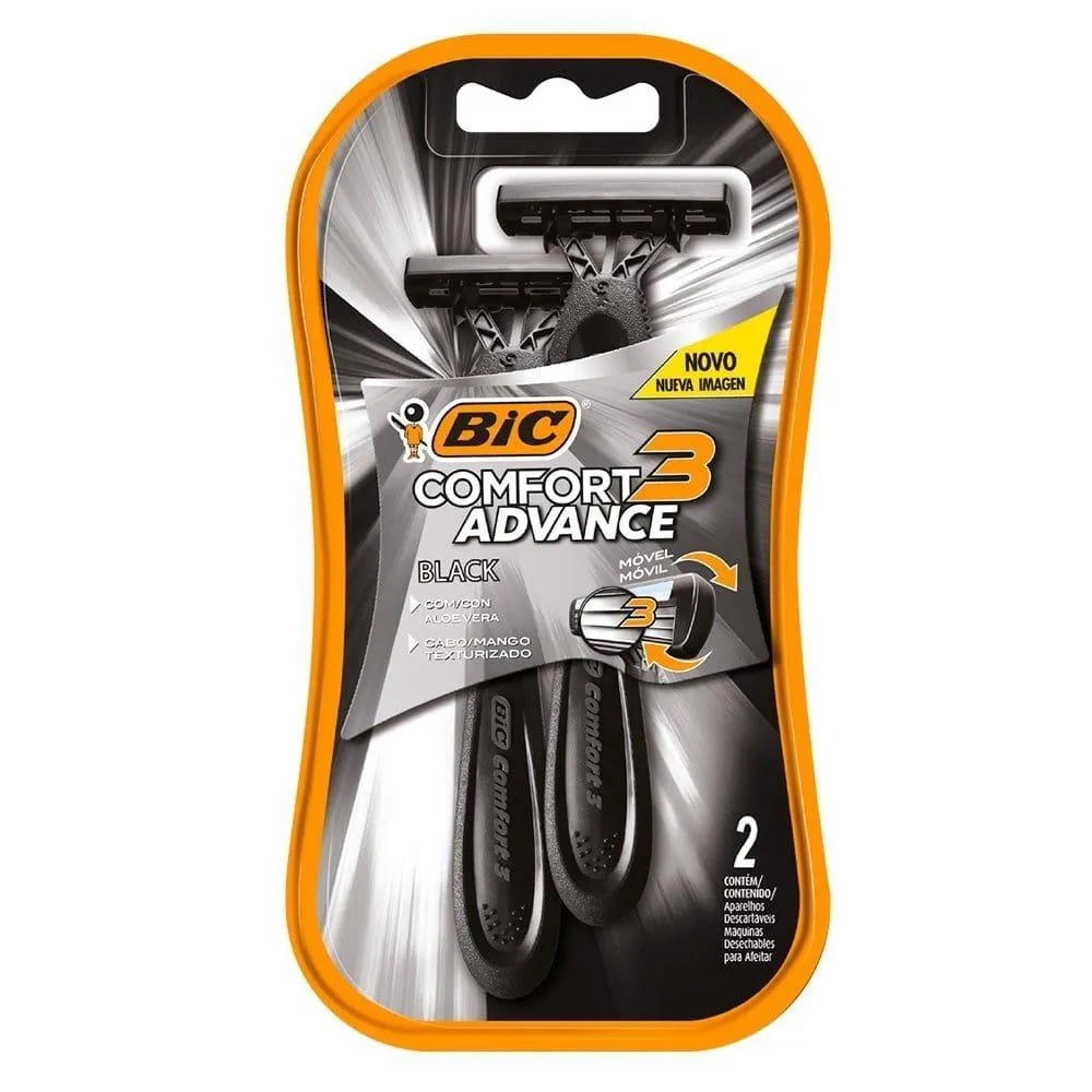 Aparelho Bic Comfort 3 Black Night 12 Embalagens com 2 unidades