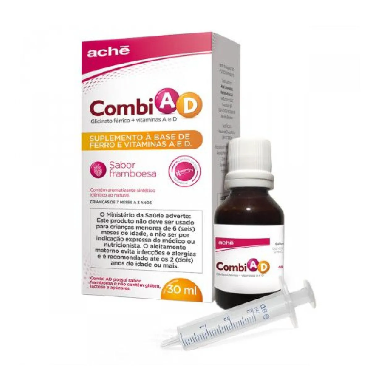 Combi Ad Suspensão Oral 30ml Sabor Framboesa - Ache