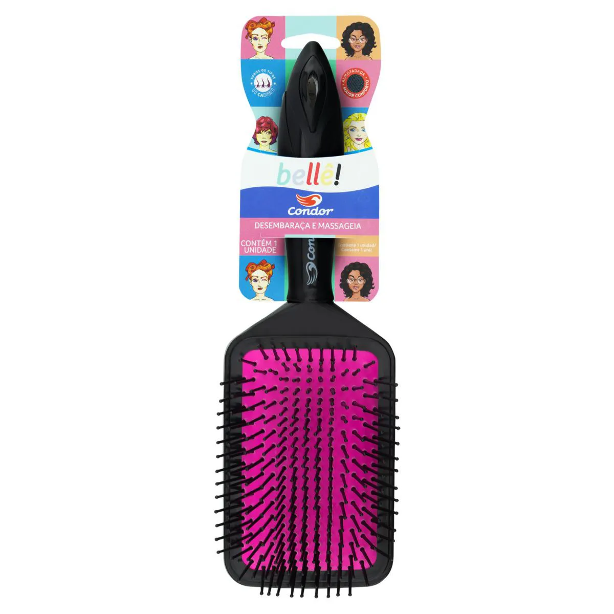 Escova para Cabelo Almofadada Condor Bellê!