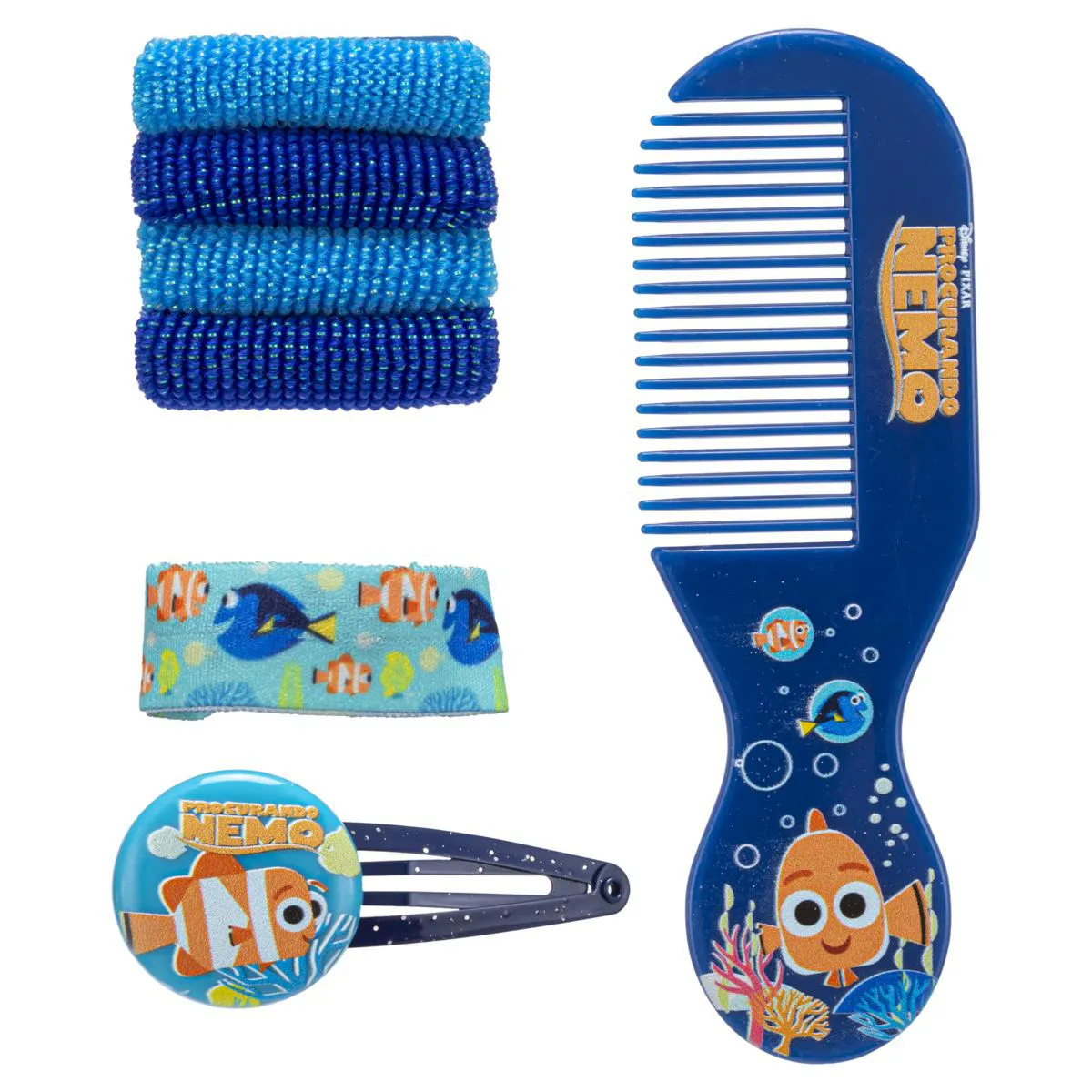 Kit 1 Pente + 4 Elásticos + 1 Tic Tac + 1 Faixa Procurando Nemo Condor