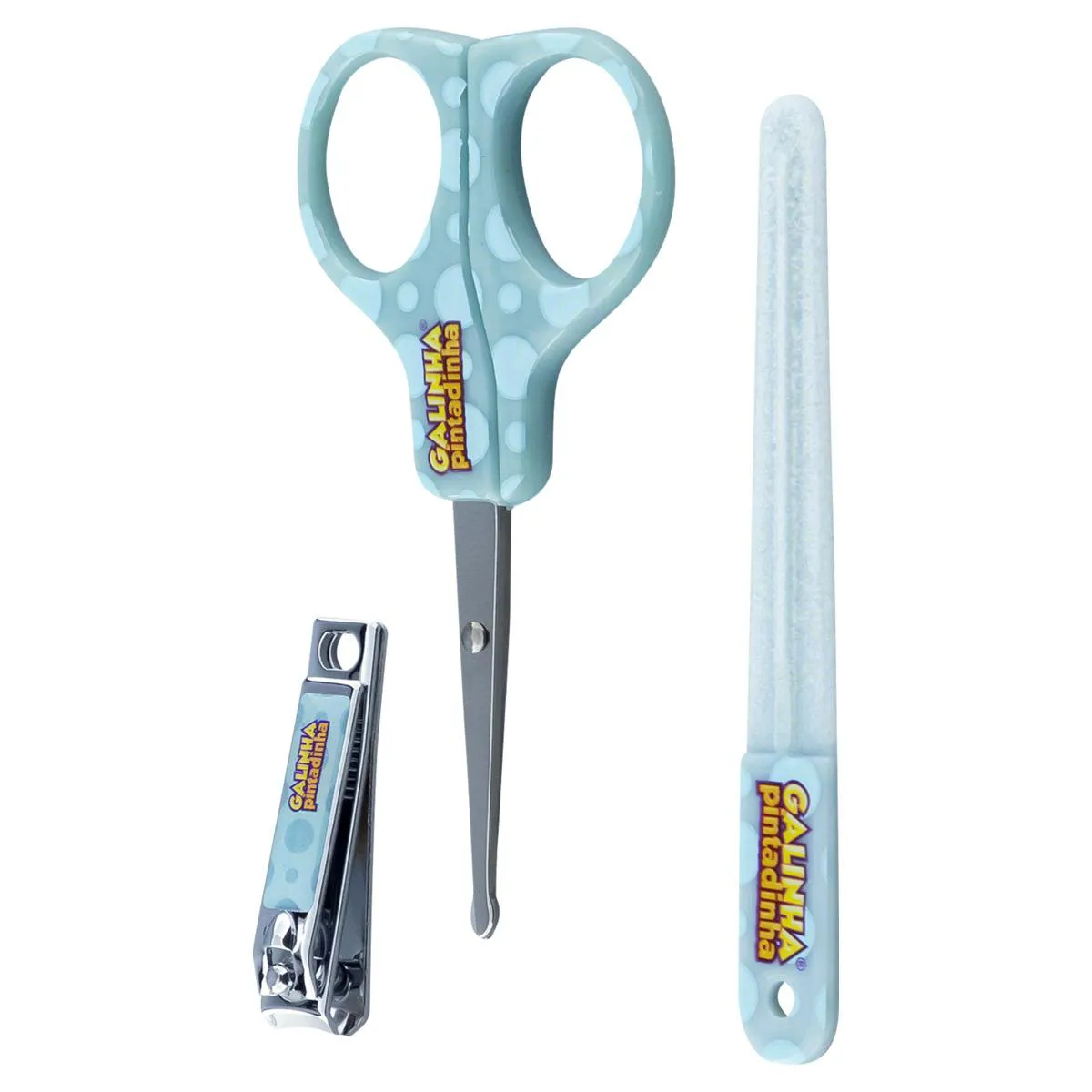 Kit Lixa + Tesoura + Cortador Infantil para Unhas Galinha Pintadinha Condor
