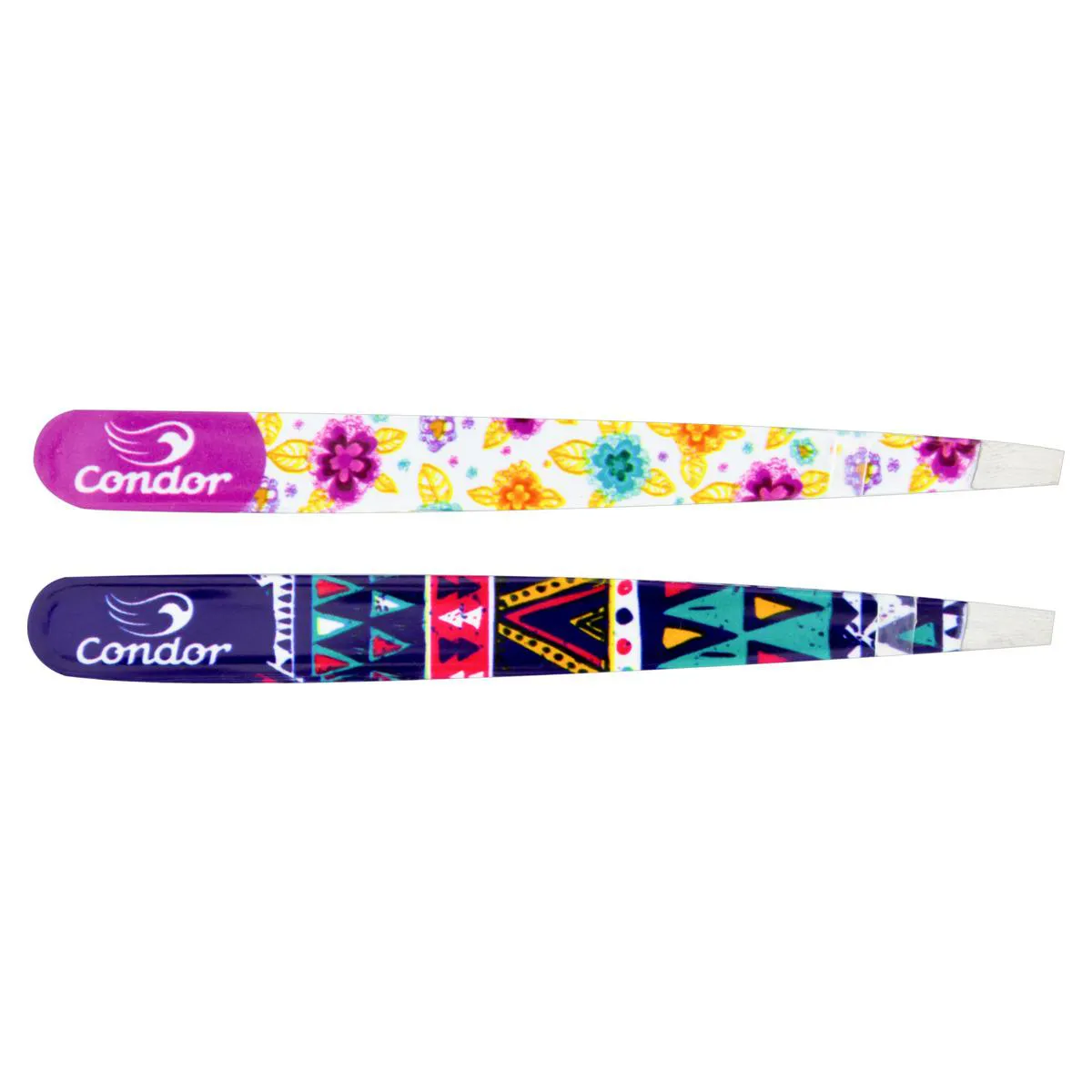 Pinça para Sobrancelhas Decorada Inox Condor 2 Unidades