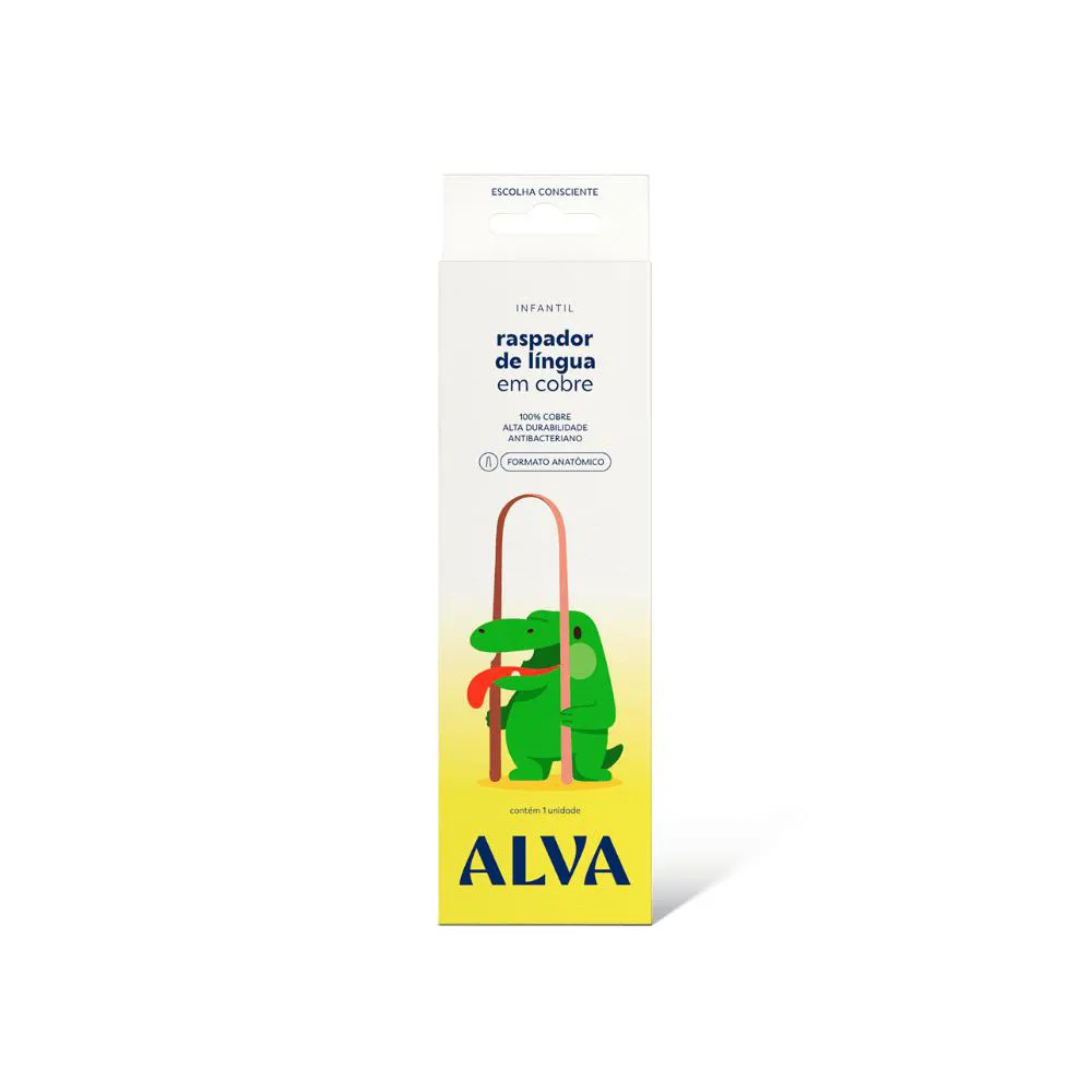 Raspador De Lingua De Cobre Infantil Alva Oral Care