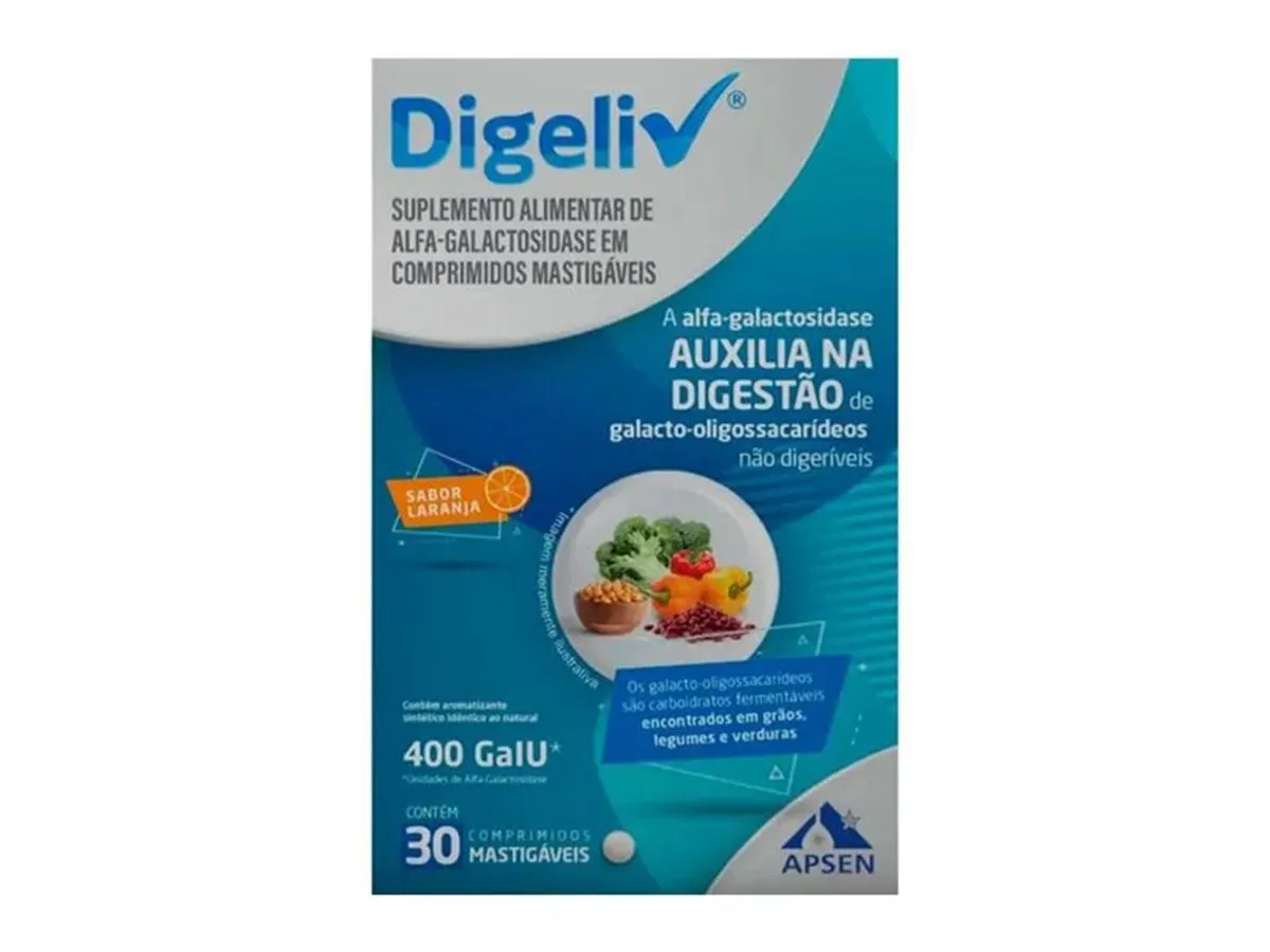 SUPLEMENTO DIGELIV 400 GAIU SABOR LARANJA 30 CPR - APSEN