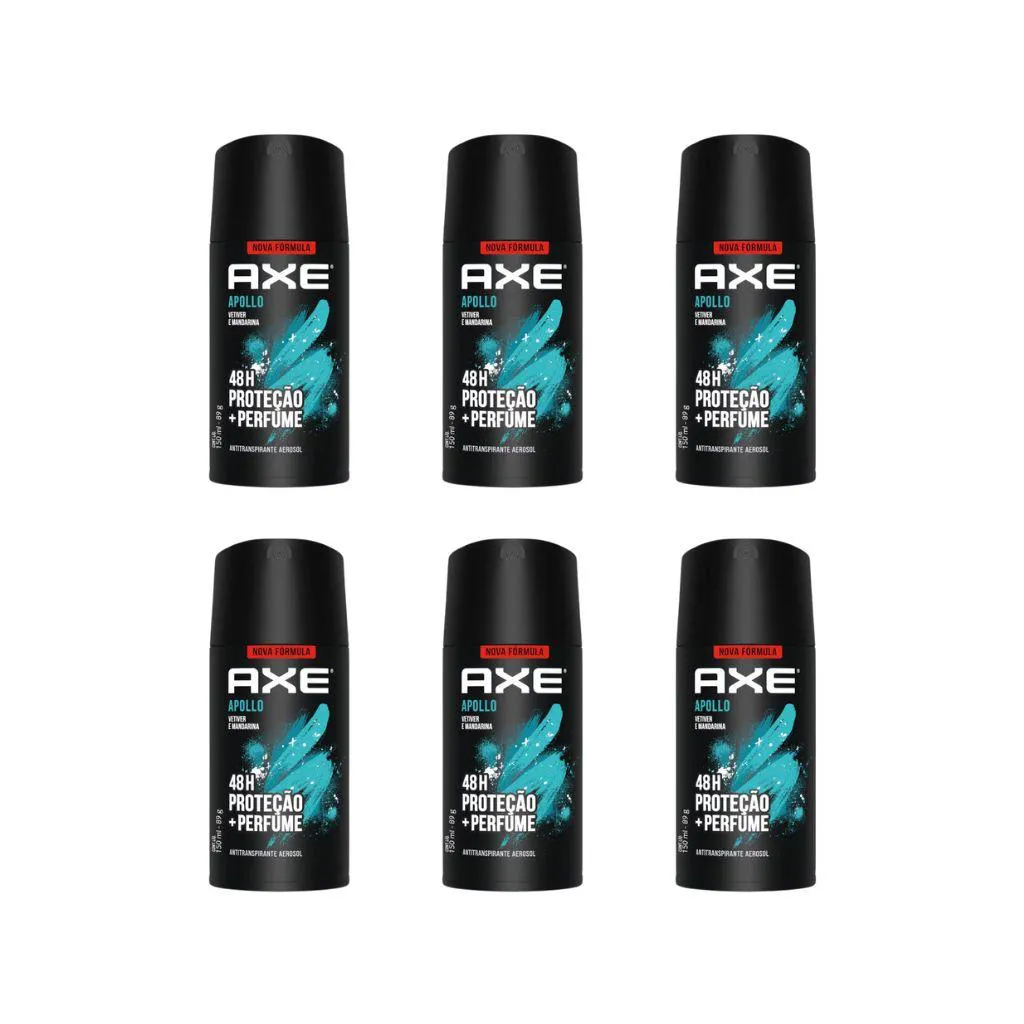 Desodorante Aerossol Axe 150ml Apollo - Kit C / 6un