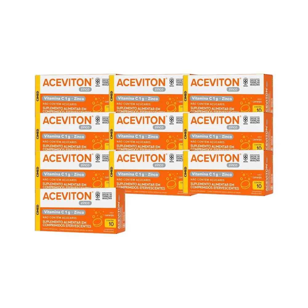 Kit 10x Vitamina Aceviton Vitamina C + Zinco 10 Cpr - Cimed