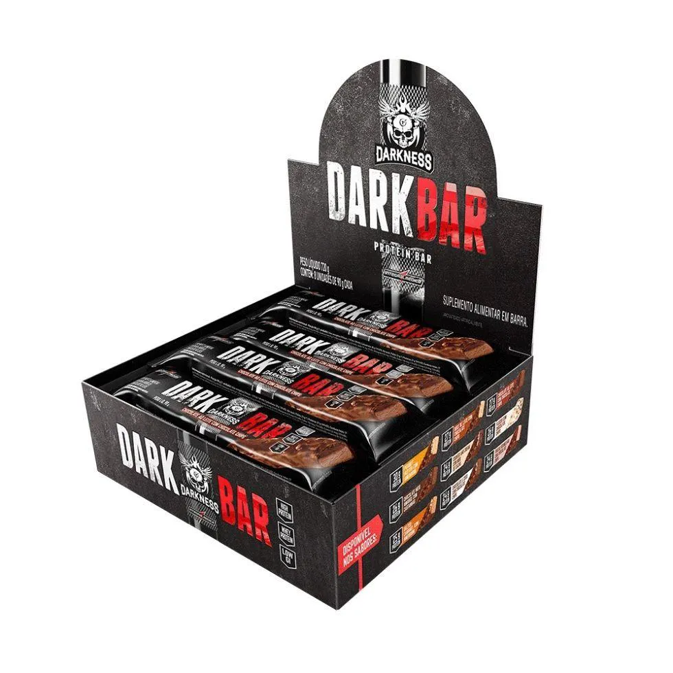 Dark Bar Caixa 8 unidades (720g) - Sabor: Chocolate Ao Leite C/ Choco Chips