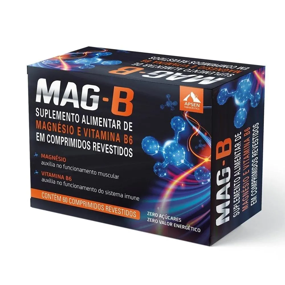 Suplemento Apsen Mag B Magnésio + Vitamina B6 60cps