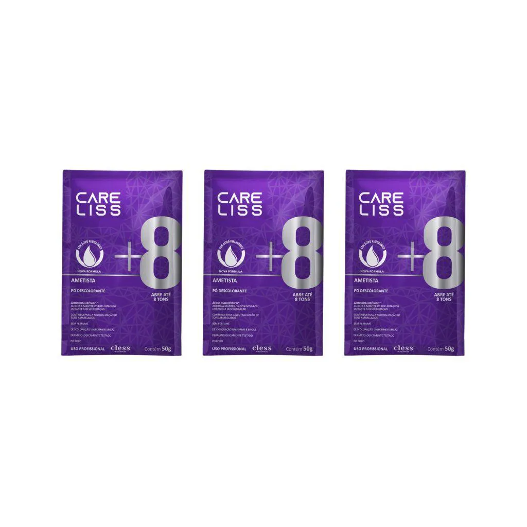 Po Descolorante Care Liss 50g Ametista - Kit C / 3un