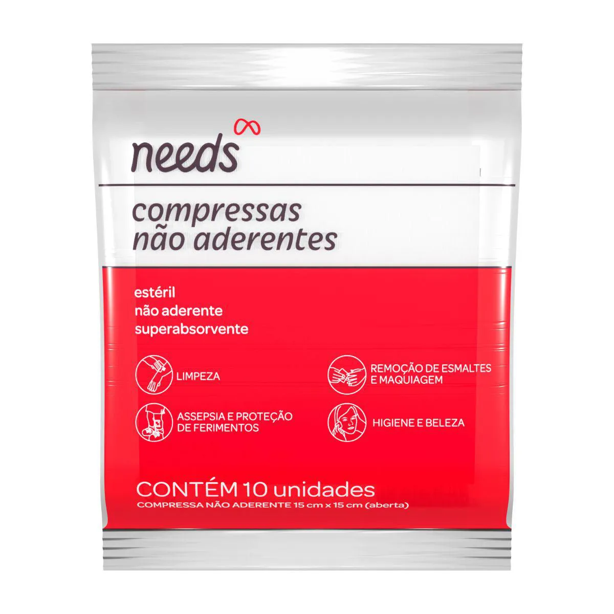 Compressa de Gaze Estéril Não Aderente 10 Unidades