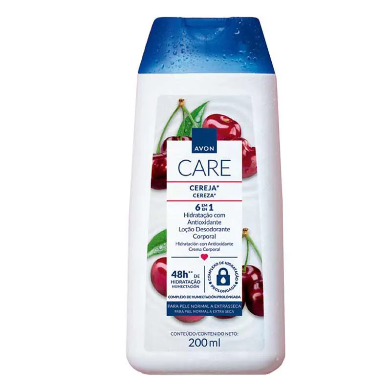 Avon Care Cereja Locao Hidratante Antioxidante Corpo 200ml
