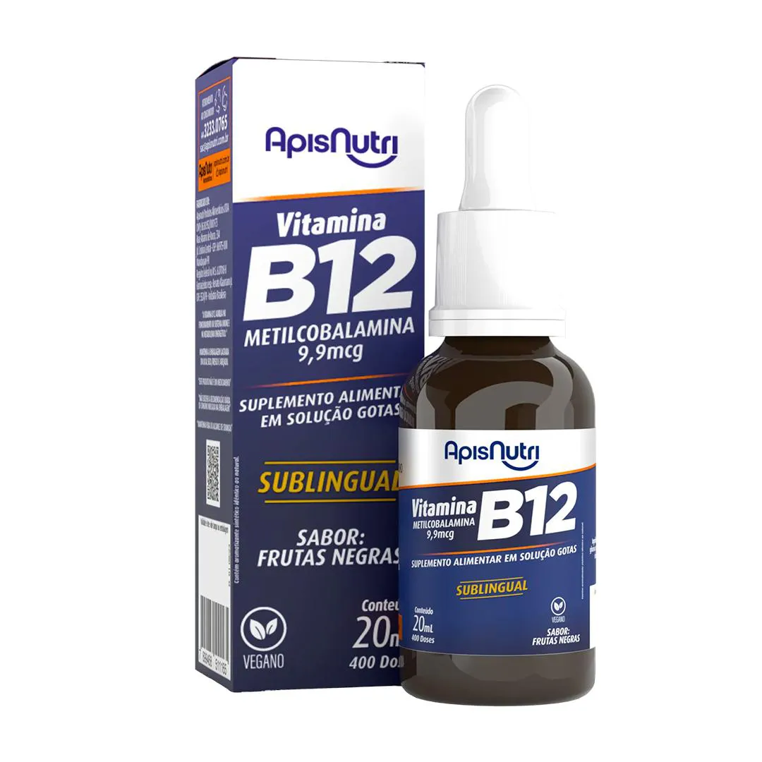 Vitamina B12 Metilcobalamina Sublingual 20ml - Apisnutri