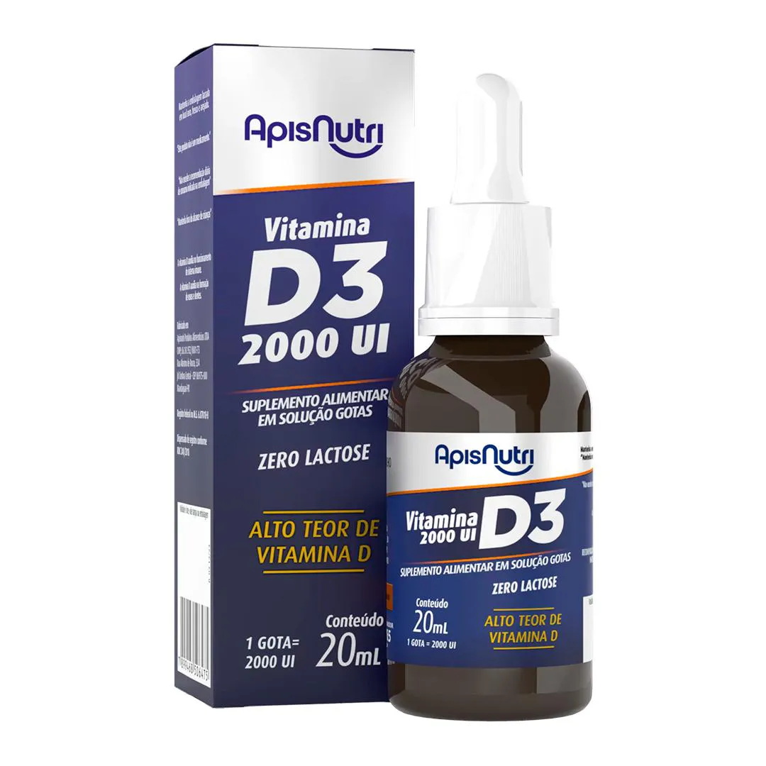 Vitamina D3 Gotas 2.000ui com 20ml - Apisnutri
