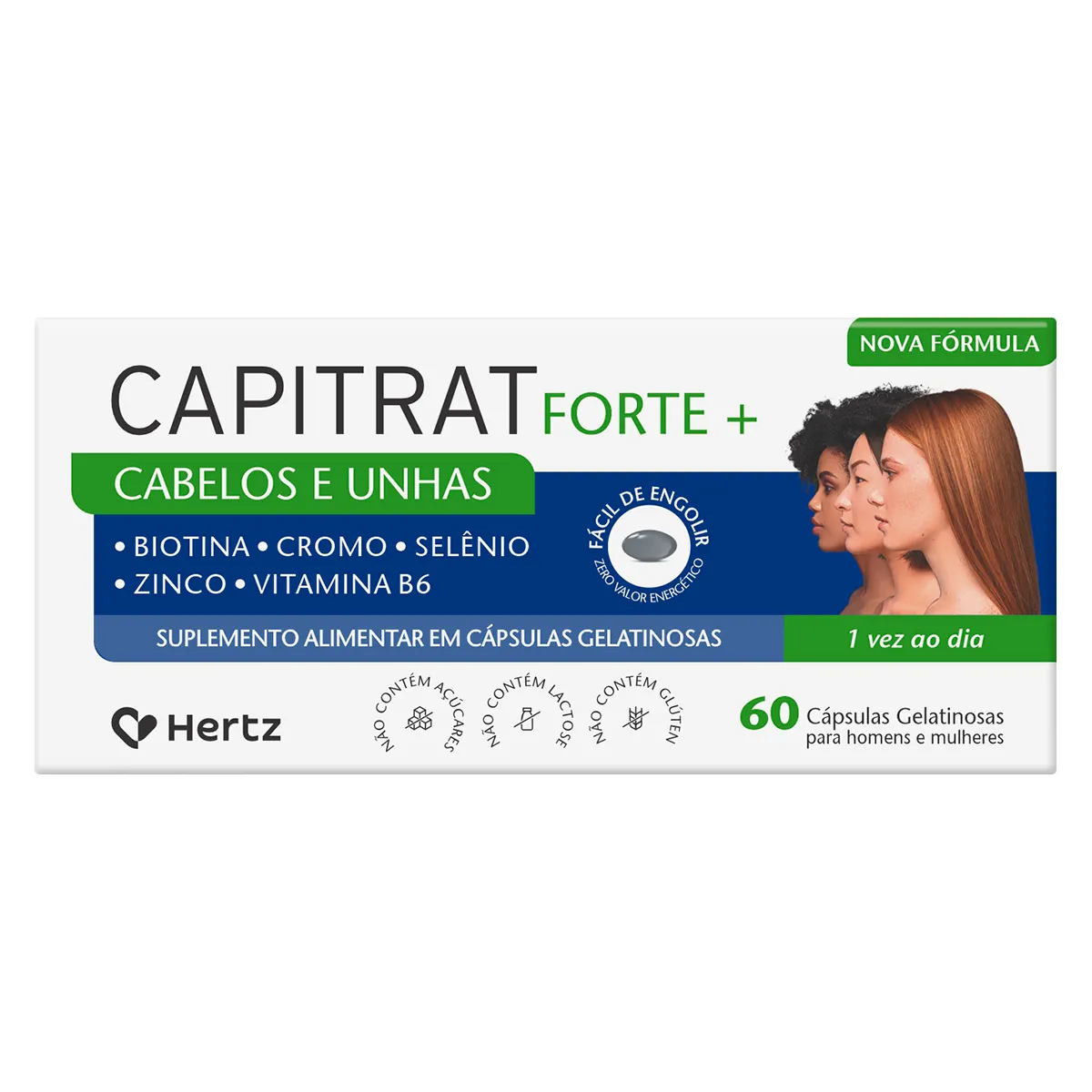Suplemento Alimentar Capitrat Cabelos e Unhas com 60 cápsulas