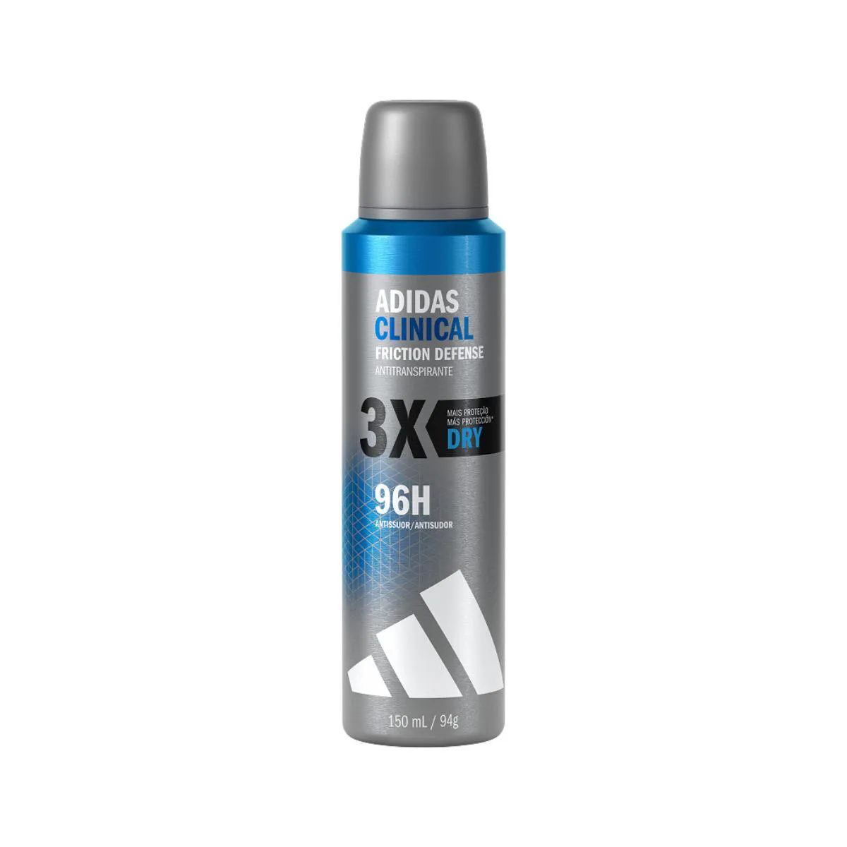 Desodorante Antitranspirante Aerossol Adidas Clinical Friction Defense Dry Masculino 96h 150ml