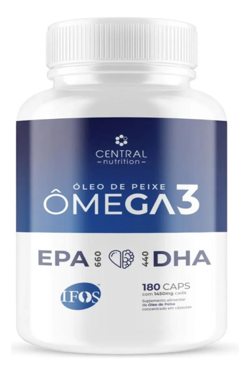 Ômega 3 660epa 440dha 1450mg 180 cápsulas Central Nutrition Sabor Natural