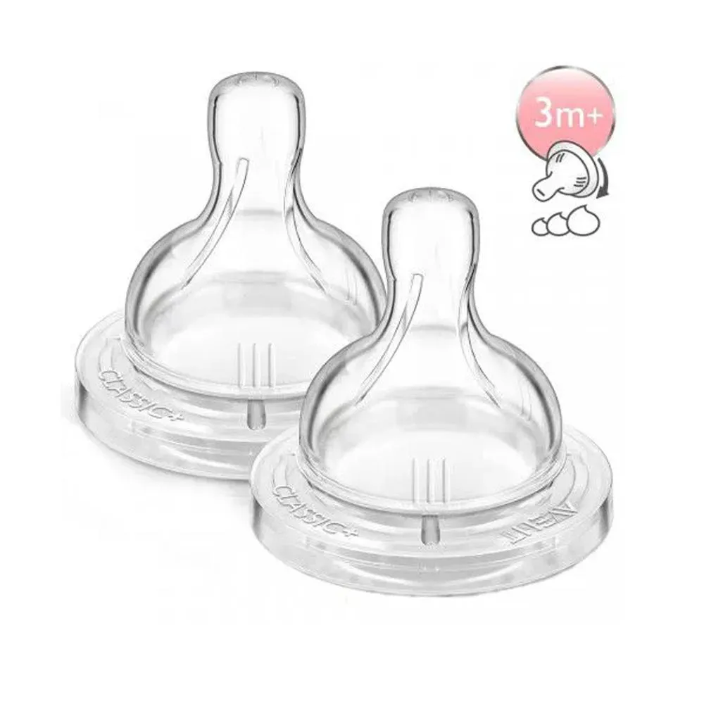 Bico para Mamadeira Classic +3M Fluxo Variável 2Und Philips Avent
