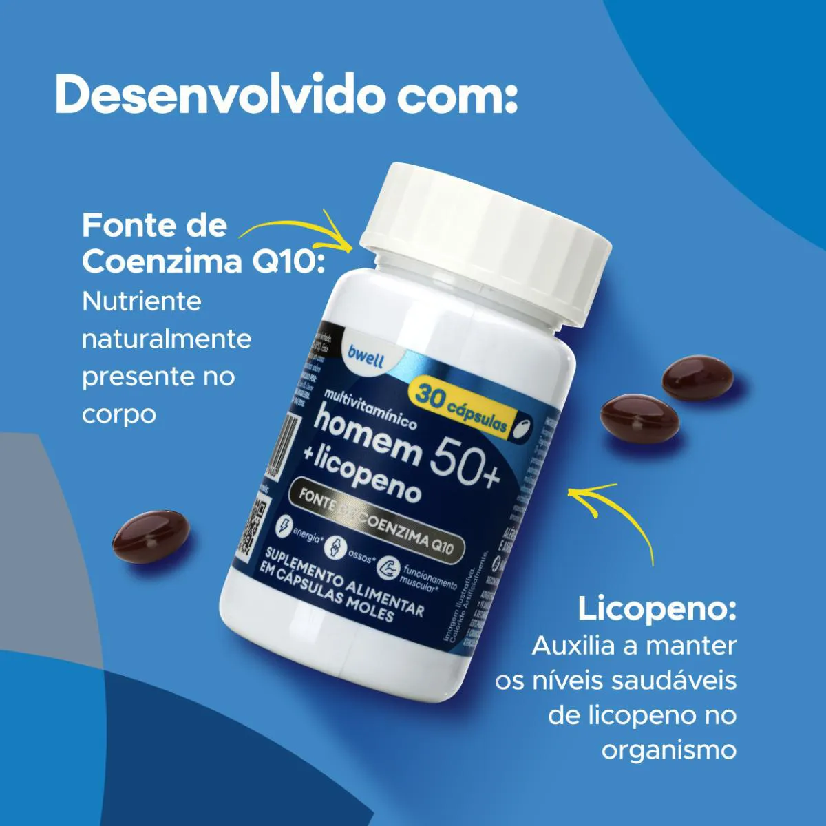 Polivitamínico bwell Homem Senior 50+ 30 Cápsulas
